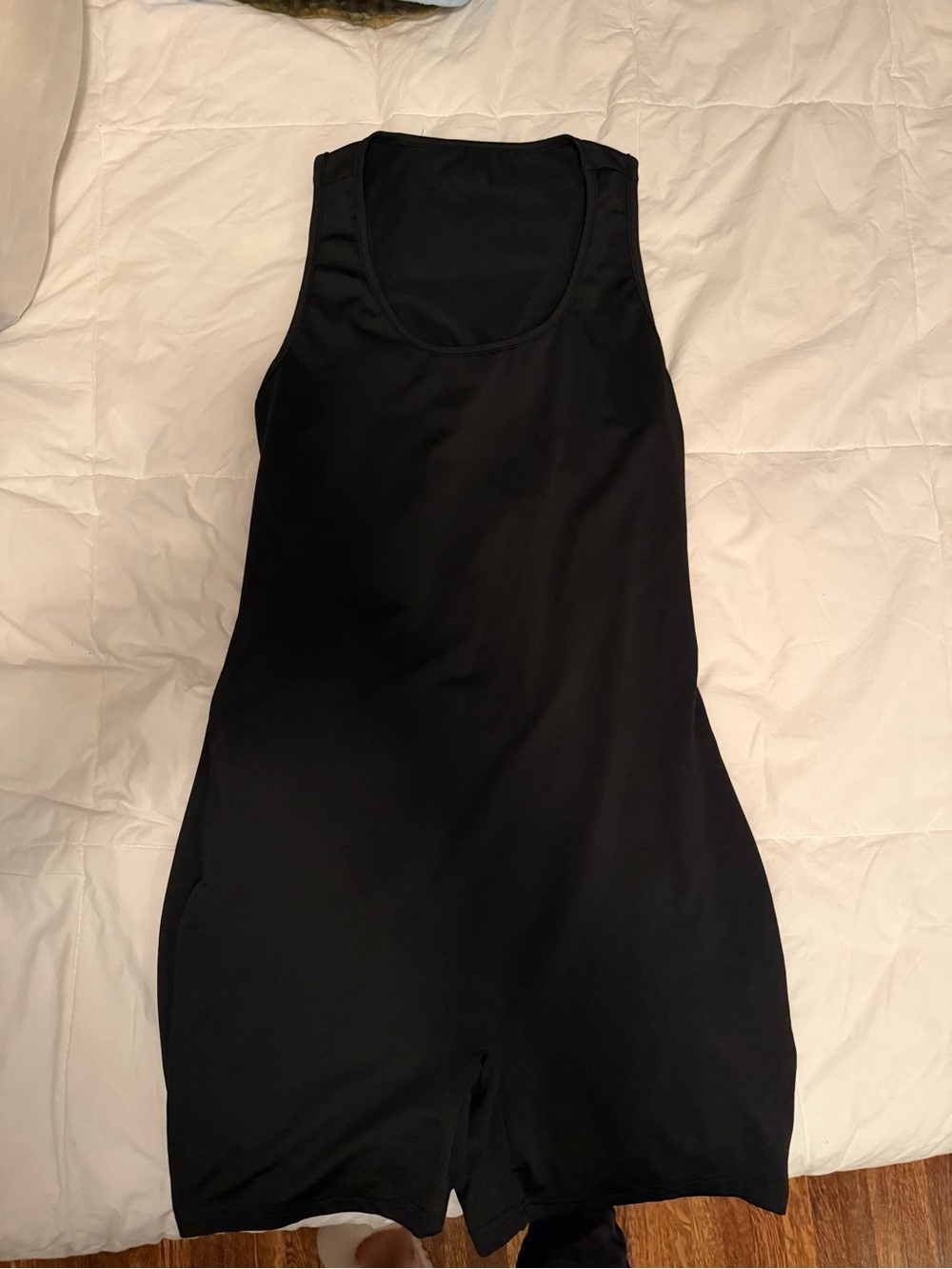 Black One-Piece Active Romper with open back